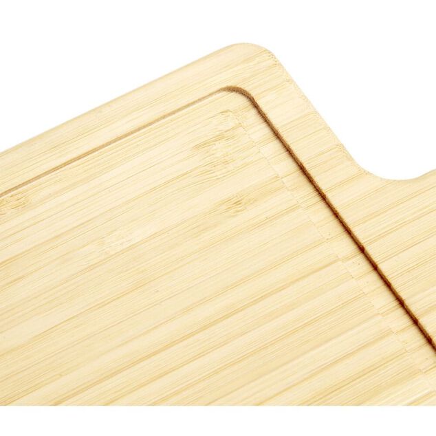 Planche de presentation et &agrave; d&eacute;couper en bambou 75x19,5xH1,8cm