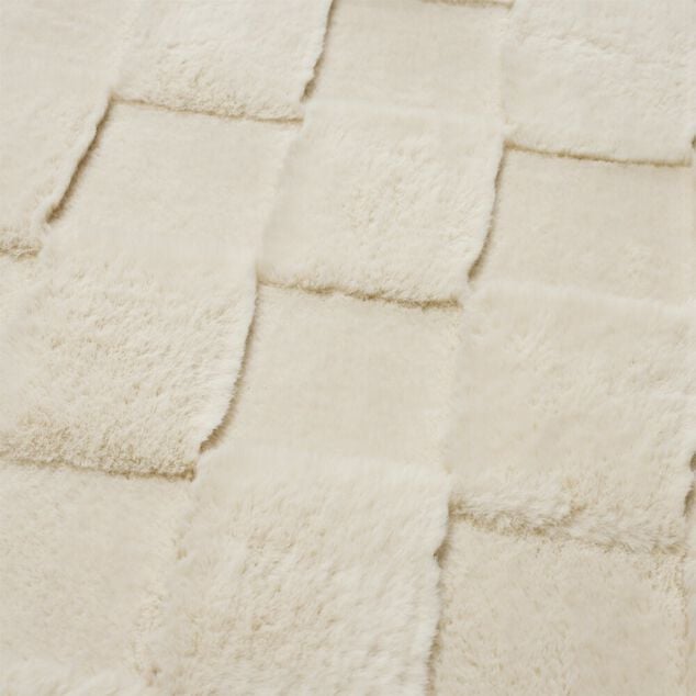 Tapis rectangulaire textur&eacute; polyester beige 120x170cm (2 mod&egrave;les)