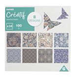 Feuilles de papier cr&eacute;atif 8 designs 24 pages L15x15cm
