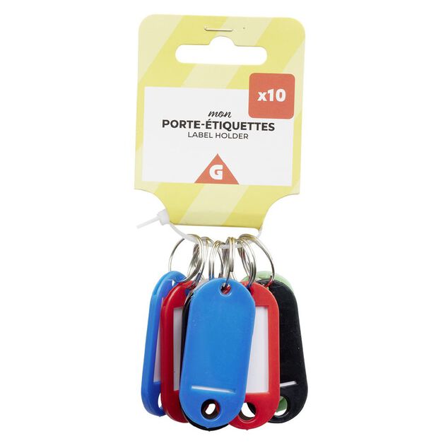 Porte-&eacute;tiquette porte-cl&eacute; plastique x10