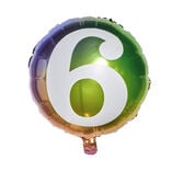 Ballon alu chiffre 6 métallisé multicolore Ø45cm