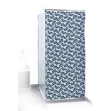 Rideau de douche motif feuillage blanc bleu 180x200cm 100% polyester