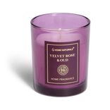 Bougie senteur rose et oud dans pot en verre &Oslash;6,4xH7,9cm rose