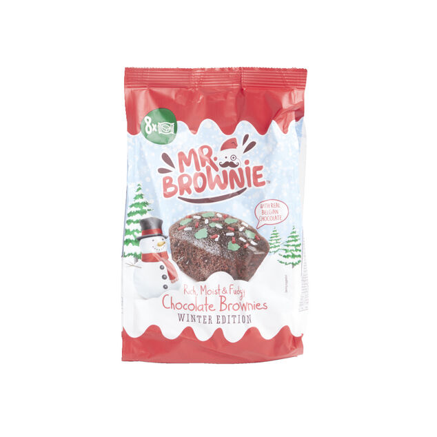G&acirc;teau brownie chocolat belge No&euml;l sachet individuel 200gr
