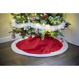 Tour de sapin tapis traditionnel rouge et blanc Ø100cm