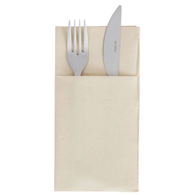 Serviette range couverts 40cm beige x20