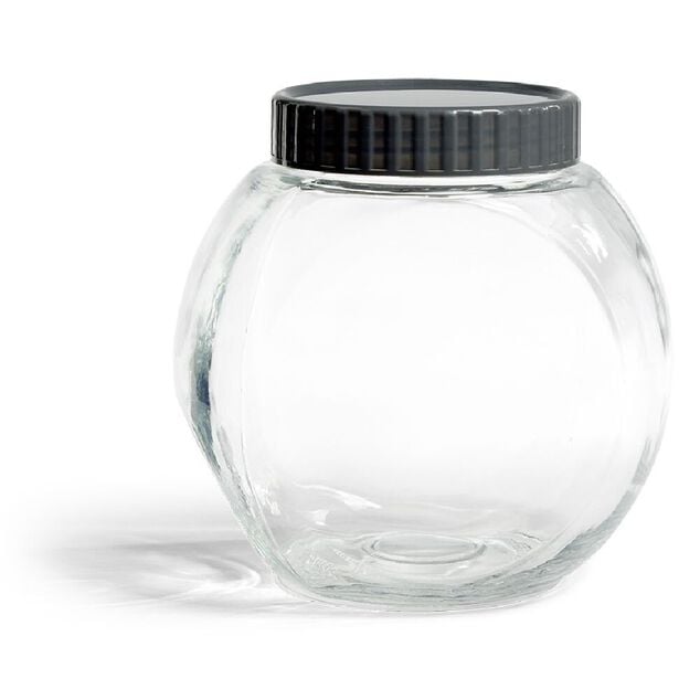 Pot en verre transparent avec couvercle plastique - 17,5x12,5xH.17cm
