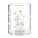 Verre 300ml en verre d&eacute;cor marguerite &Oslash;8xH10cm