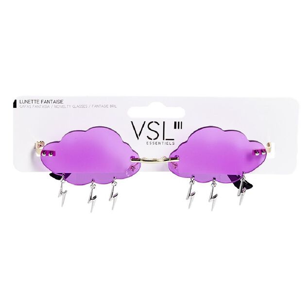 Lunettes fantaisie adulte nuage avec pendentif violet