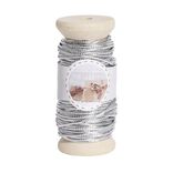 Rouleau fil argent&eacute; polyester 15m