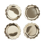 Plateau de pr&eacute;sentation rond x4 carton m&eacute;tallis&eacute; dor&eacute; &Oslash;26cm