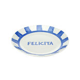 Assiette à dessert porcelaine "Felicita" blanche et bleue Ø20cm