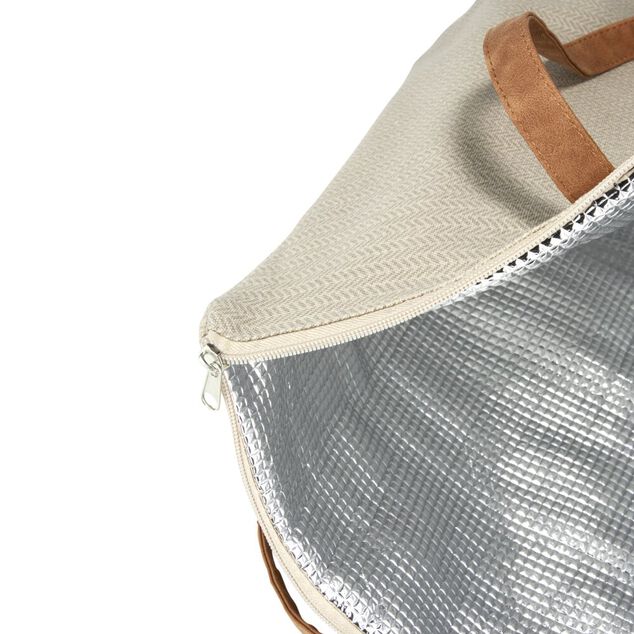 Sac isotherme 25L polyester uni beige 53x15xH38cm