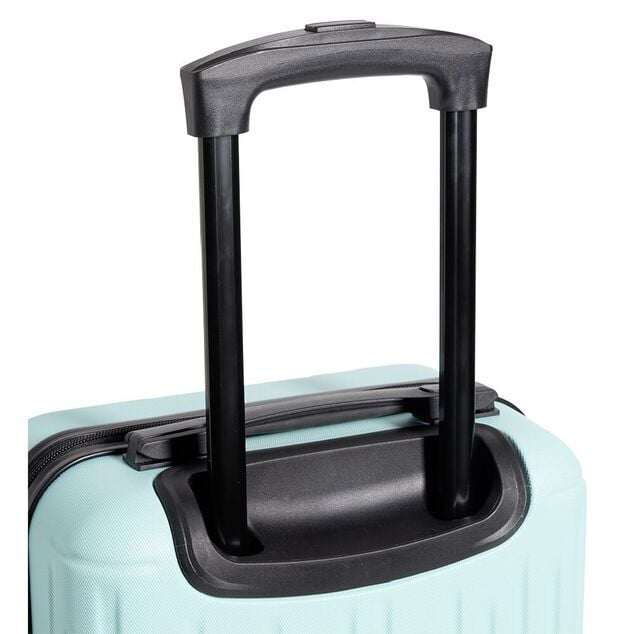 Valise cabine 26L rigide trolley 4 roues amovibles 51cm bleu clair