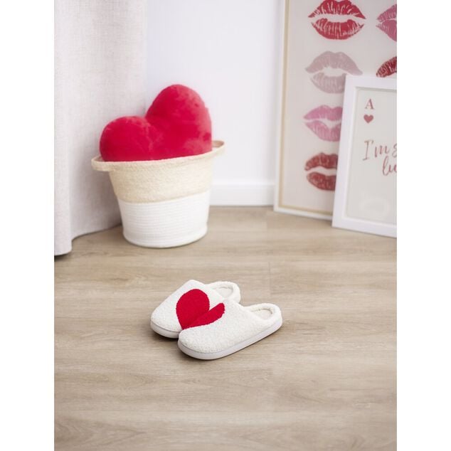 Chausson femme duo coeur L26x8x10cm