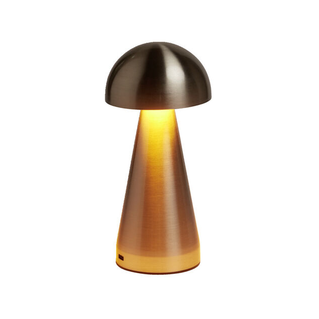 Lampe de table Roundi USB tactile grise Ø9,5xH22,5cm