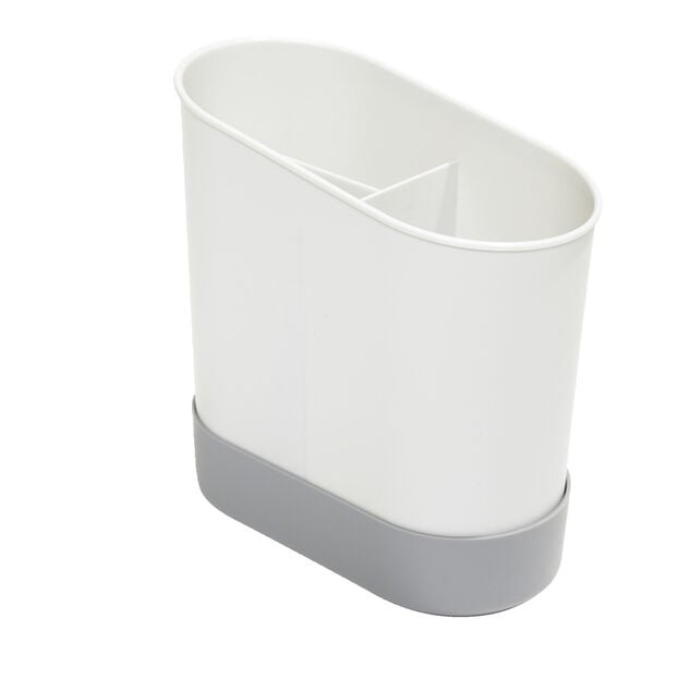 &Eacute;gouttoir &agrave; couverts plastique gris 17,3x17,3xH9,2cm