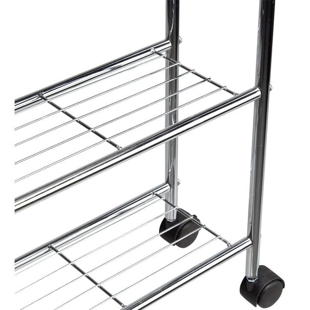 Desserte de salle de bains 4 niveaux m&eacute;tal gris