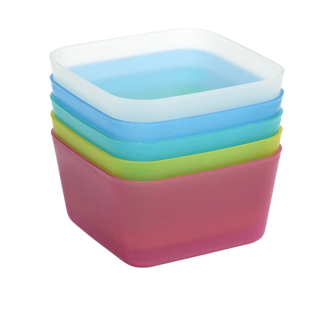 Pani&egrave;re de rangement x5 plastique multicolore 8,6x8,6xH4,5cm