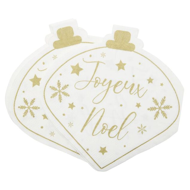 Serviette en papier design boule de No&euml;l x10