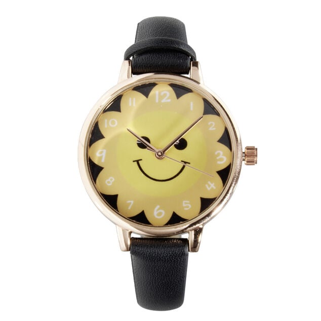 Montre enfant unisexe cadran rond motif soleil bracelet simili &Oslash;3,5xL23cm (2 mod&egrave;les)