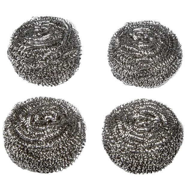 Tampon à récurer boule en inox x 4
