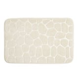 Tapis salle de bain motif galet beige 40x60cm