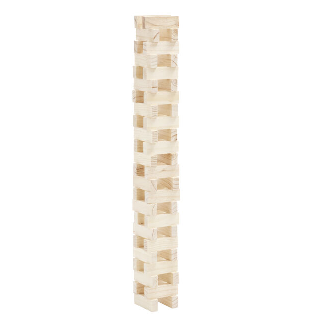 Bloc de construction tour en bois 7,5x7,5xH24cm (48 pièces)