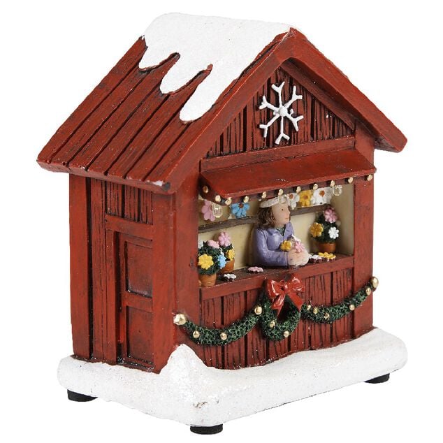 Chalet de No&euml;l avec figurine lumineuse 3 LED