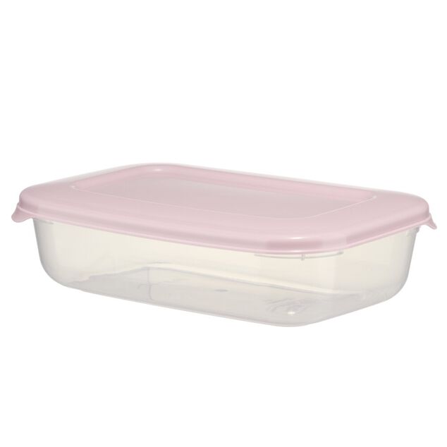 Bo&icirc;te alimentaire rectangulaire 1L plastique avec couvercle 13,5x20,5cm (3 mod&egrave;les)