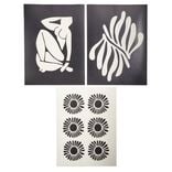 Affiche papier x3 thème contemporain noir et beige 30x40cm
