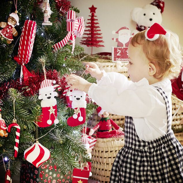 Chaussette à suspendre ourson "Mon 1er Noël" 7,5x15cm