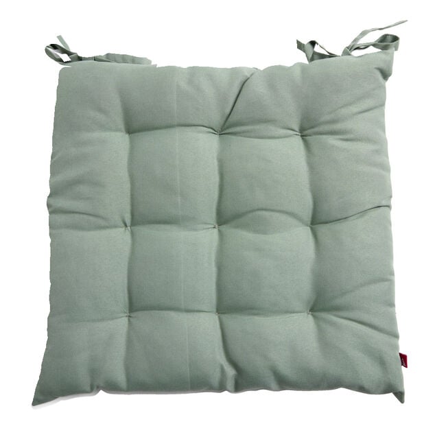 Coussin de chaise vert 40x40cm à nouettes