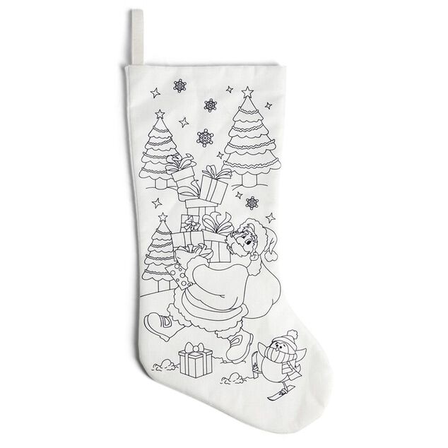 Chaussette de No&euml;l &agrave; colorier 16xH25cm