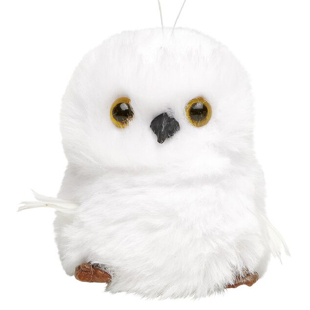 Chouette à suspendre effet peluche