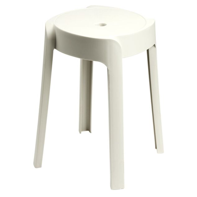 Tabouret plastique rond Firsty gris &Oslash;27xH45cm