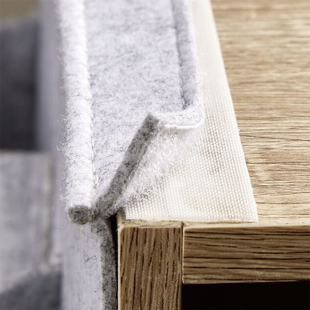 Rangement Box Cube pochette feutrine gris clair 34x30cm