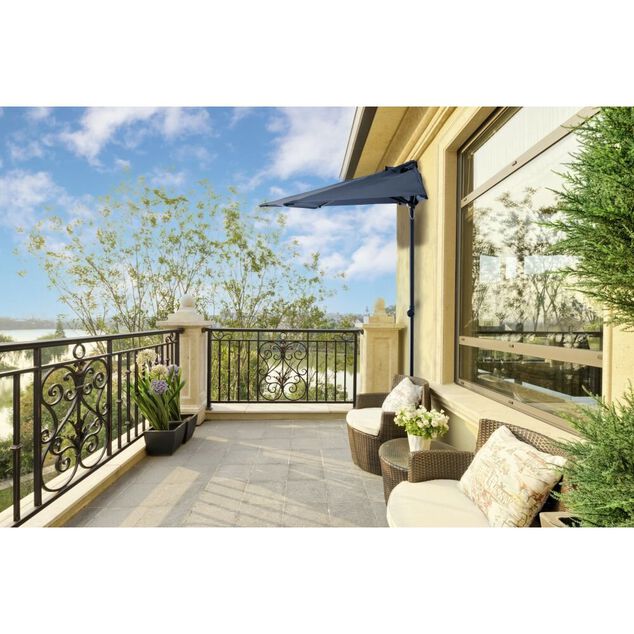 Parasol pour balcon acier gris 240x120xH216cm