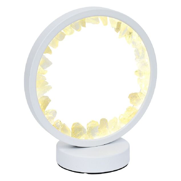 Lampe circulaire à LED avec pierres minérales