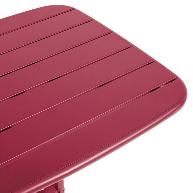 Table de jardin haute Fun m&eacute;tal rouge 60x60xH100cm