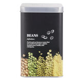 Bo&icirc;te &agrave; l&eacute;gumes secs en m&eacute;tal noir design beans - 10,7x10,7xH.17,5cm