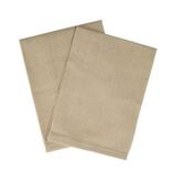 Serviette de table carr&eacute;e coton beige taupe 44x44cm x2