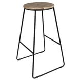 Tabouret de bar bois et métal noir Ø40xH70,5cm