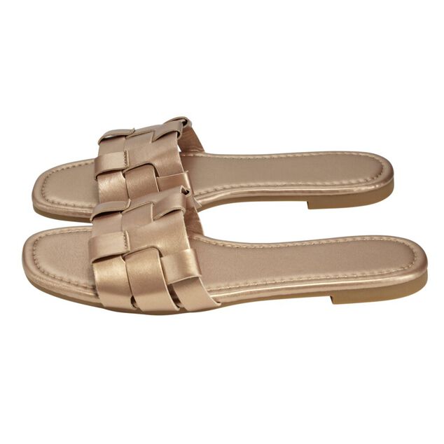 Sandales femme carrées simili rose gold 37/38