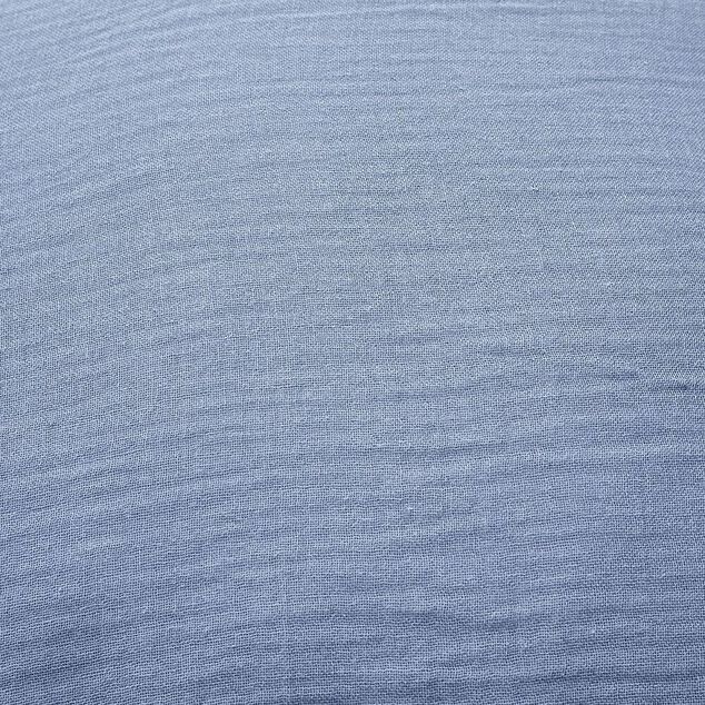 Parure de lit 1 personne 140x200cm gaze de coton bleu uni