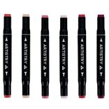 Marqueurs à double pointe teintes rouge/rose L18,5cm 6 pièces