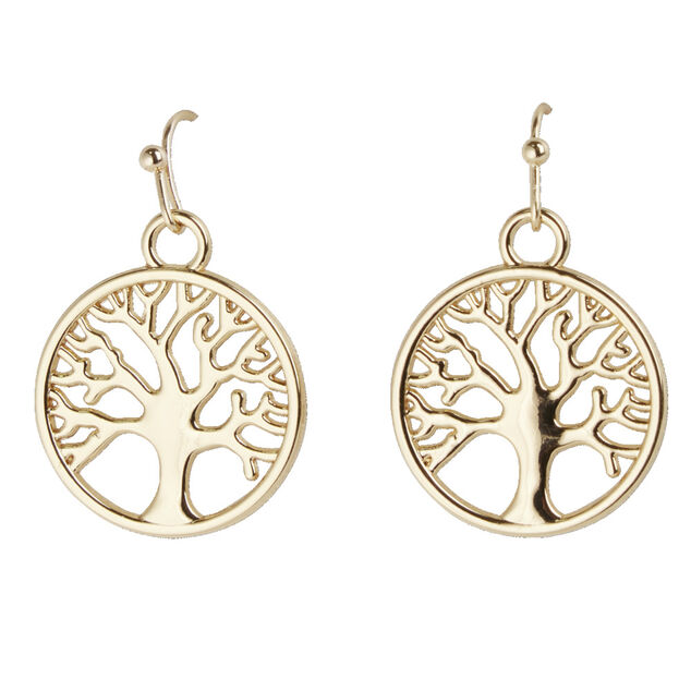 Boucles d'oreilles arbre de vie métal 2xH3,5cm (3 modèles)