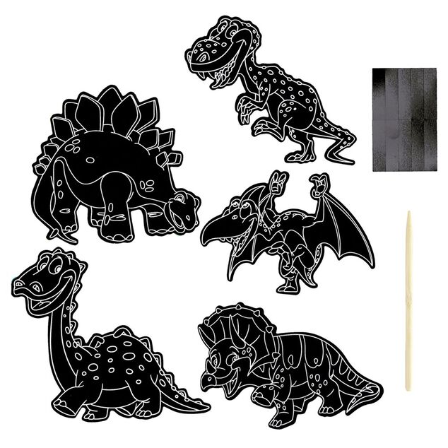 Dinosaure &agrave; gratter papier magn&eacute;tique x10
