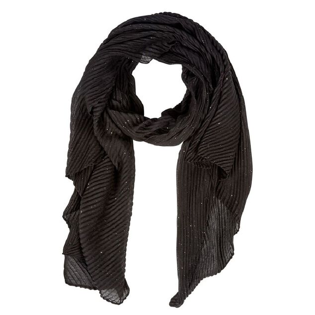 Foulard plissé noir pailleté