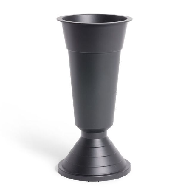 Vase fun&eacute;raire noir &Oslash;20xH35cm